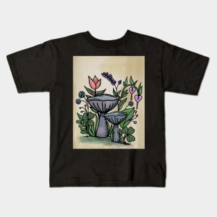 Mushrooms in the Garden Kids T-Shirt